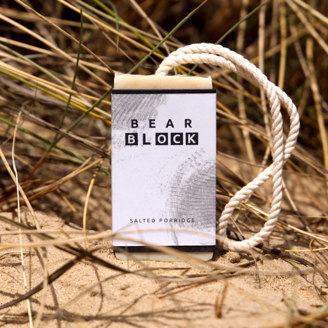 BEAR BLOCK Salted Porridge Soap on a Rope