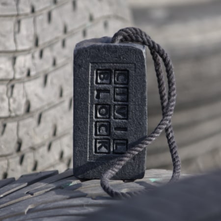 ROAD BLOCK Charcoal and Tea Tree Soap on a Rope Unwrapped